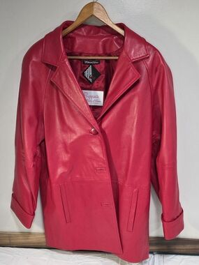 Vintage Tibor Women’s Red Leather Jacket by Rippes